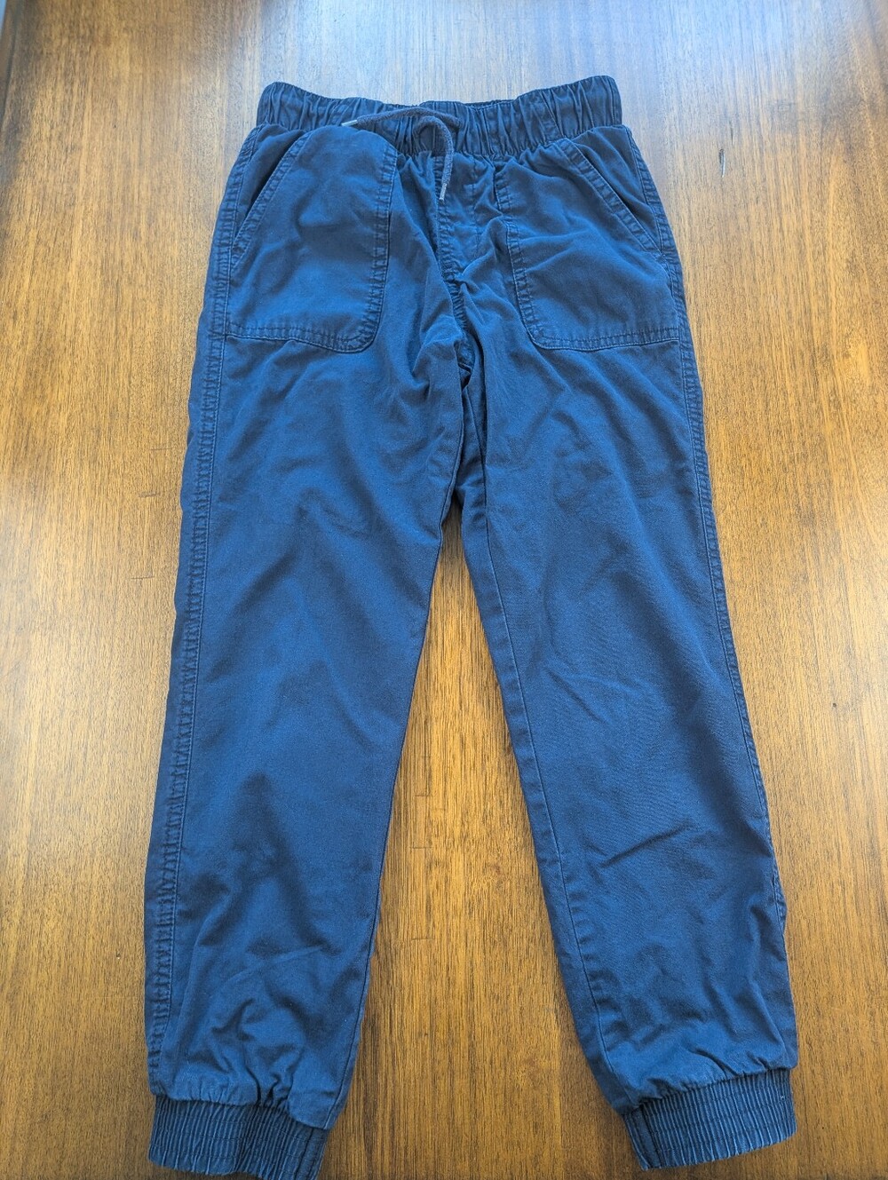 Cat & Jack Jersey Lined Joggers Size 8 Boys Navy Patch Pockets 100% Cotton